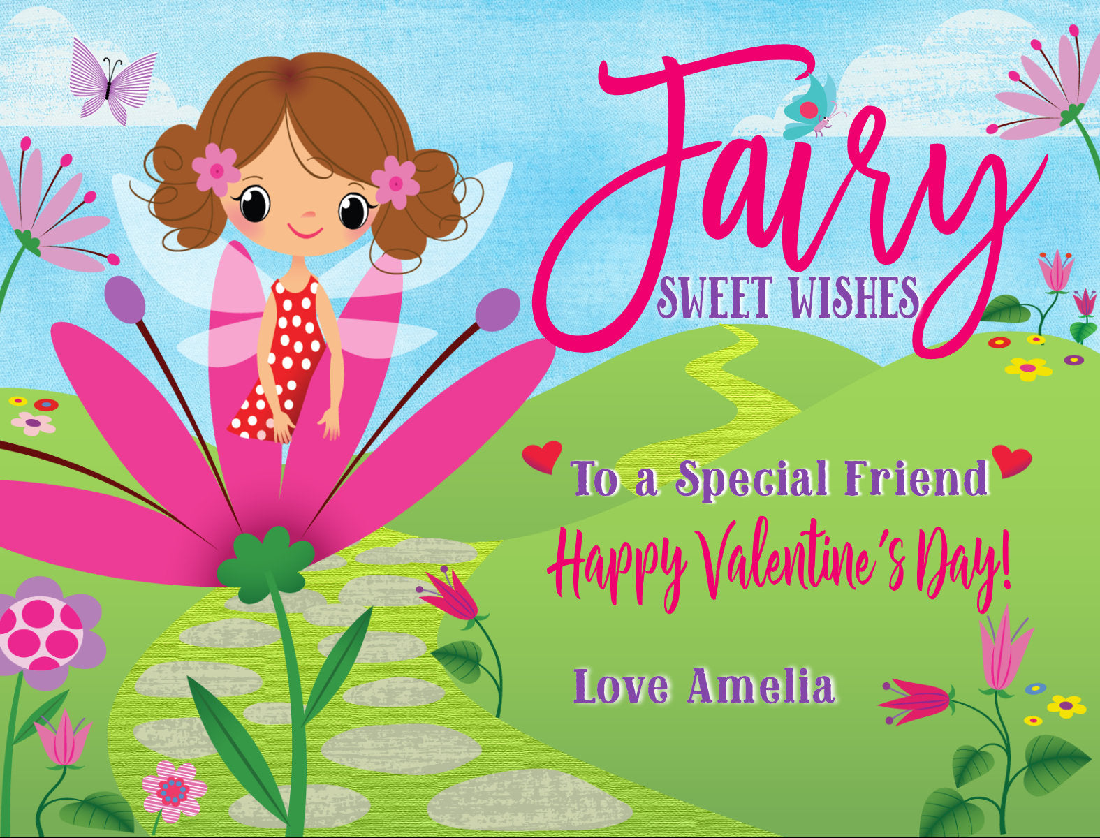 Fall in LOVE with this adorable Pixie Fairy Woodland theme digital printable download girls Valentine's Day cards for school classroom.
