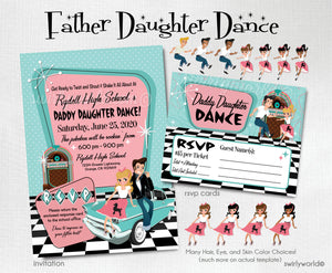 Retro Poodle Skirt 1950s Sock Hop Banner – Father Daughter Dance Pink Ladies Party