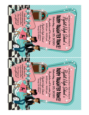 Retro Poodle Skirt 1950s Sock Hop Banner – Father Daughter Dance Pink Ladies Party