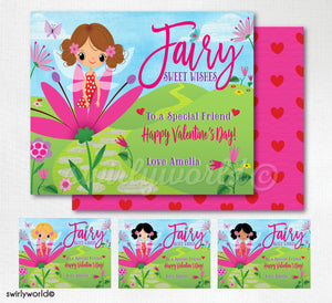 Fall in LOVE with this adorable Pixie Fairy Woodland theme digital printable download girls Valentine's Day cards for school classroom.
