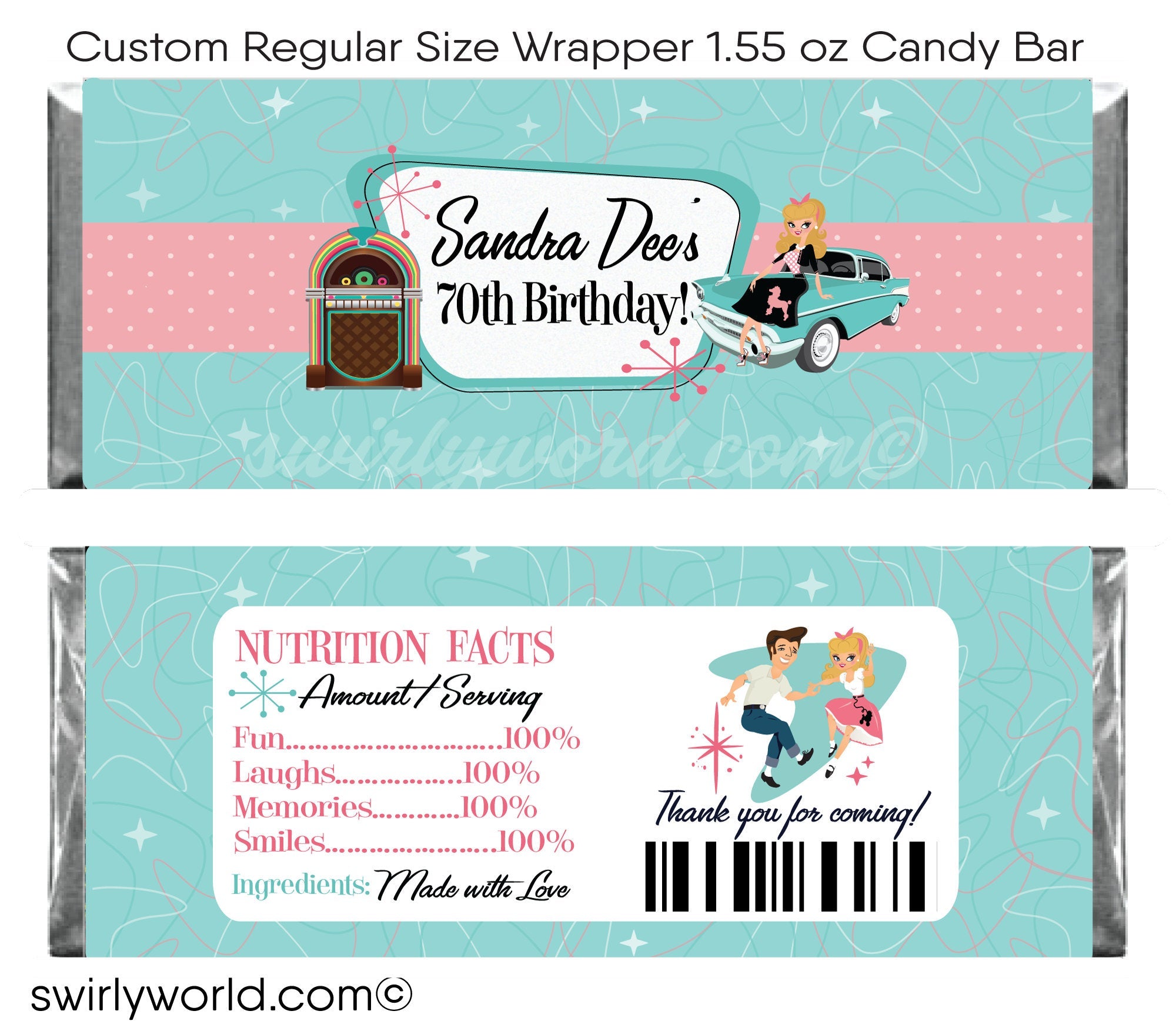 Digital 1950&#39;s Grease Pink Ladies Retro Sock Hop Poodle Skirt Fifties Party Bundle Pack. Retro Rockabilly Pink and Aqua Blue 1950&#39;s Party!