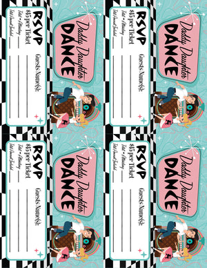 Retro Poodle Skirt 1950s Sock Hop Banner – Father Daughter Dance Pink Ladies Party