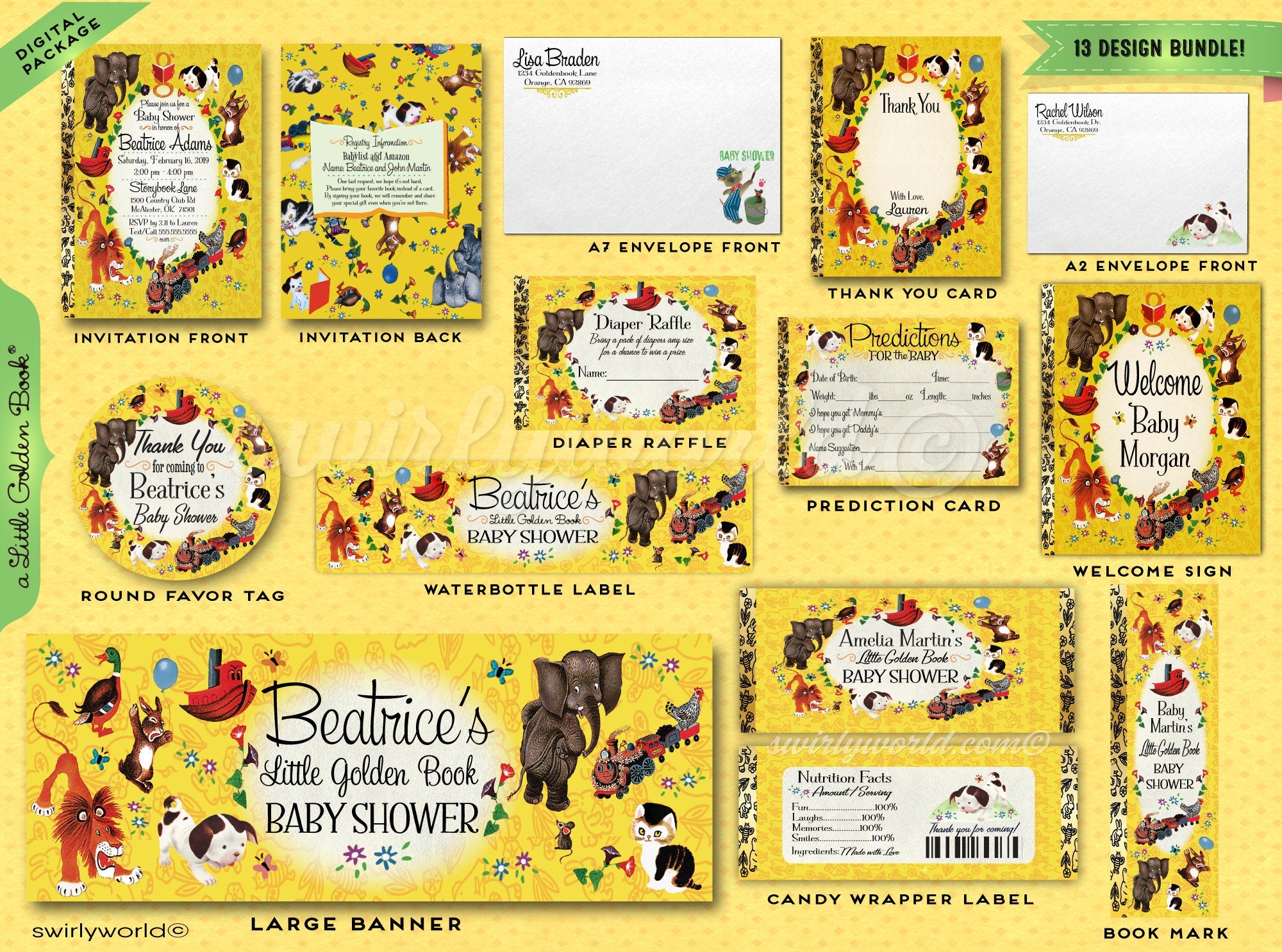 Little Golden Book Poster - Digital Baby Shower Welcome Sign | Vintage Party Decor