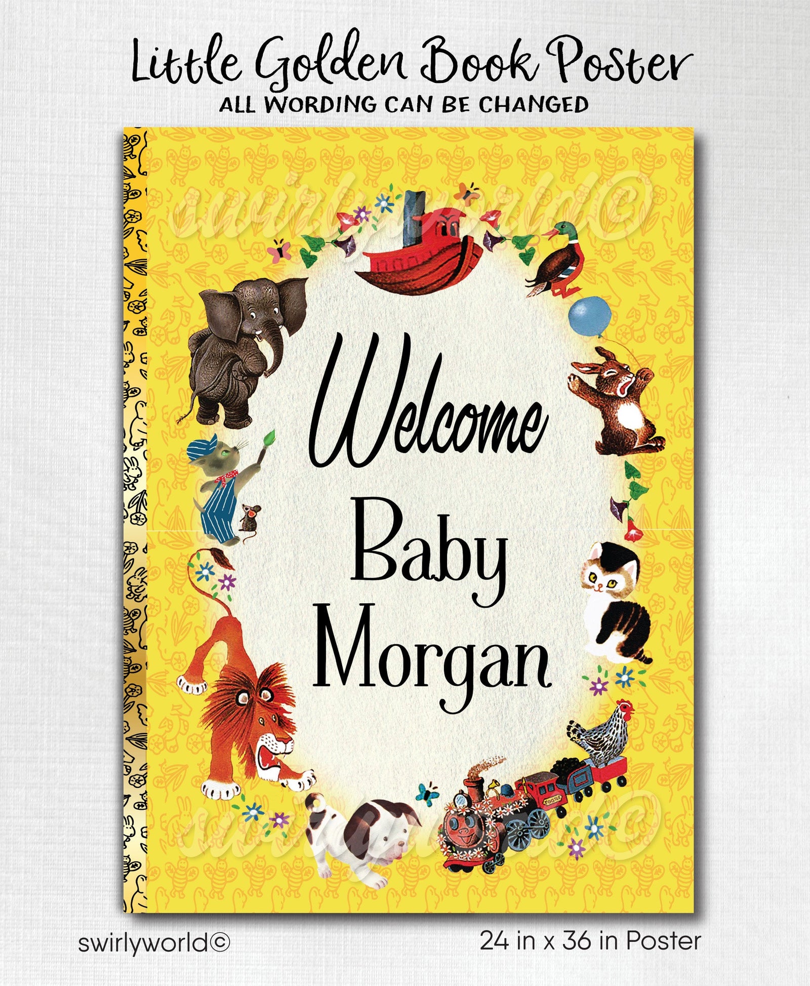 Little Golden Book Poster - Digital Baby Shower Welcome Sign | Vintage Party Decor