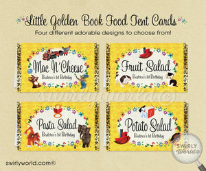 Digital Little Golden Book 1st Birthday Design Bundle. Little Golden Book Invites, Thank You, Banner, Water Labels, Bookmarks, Favors, etc.
