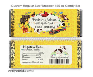 Digital Little Golden Book 1st Birthday Design Bundle. Little Golden Book Invites, Thank You, Banner, Water Labels, Bookmarks, Favors, etc.