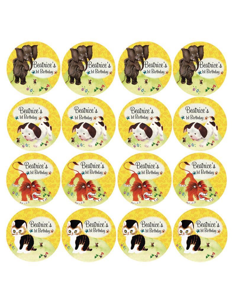 Digital Little Golden Book 1st Birthday Design Bundle. Little Golden Book Invites, Thank You, Banner, Water Labels, Bookmarks, Favors, etc.