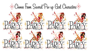 Printed Rockabilly Bachelorette Party Invitations, 1950&#39;s Rockabilly Invitations, Pinup Girl Bachelorette, Retro Bachelorette Party