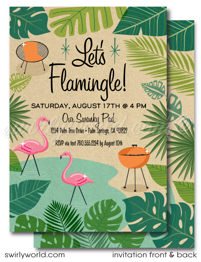 Iconic Party Invite Retro Palm Springs Mad Men MCM Mid Century Modern