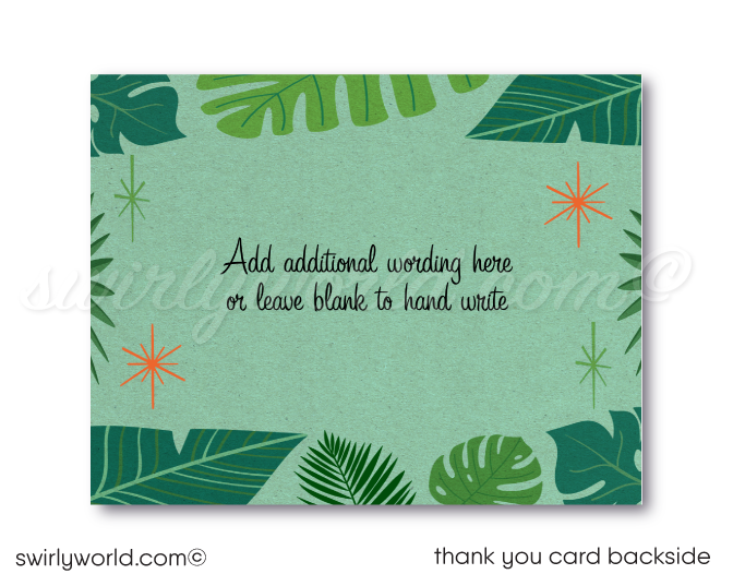 Retro 1960s MCM mid-century modern atomic starbursts Palm Springs pink "Let's Flamingo" housewarming party design; digital invite, thank you, & envelopes.