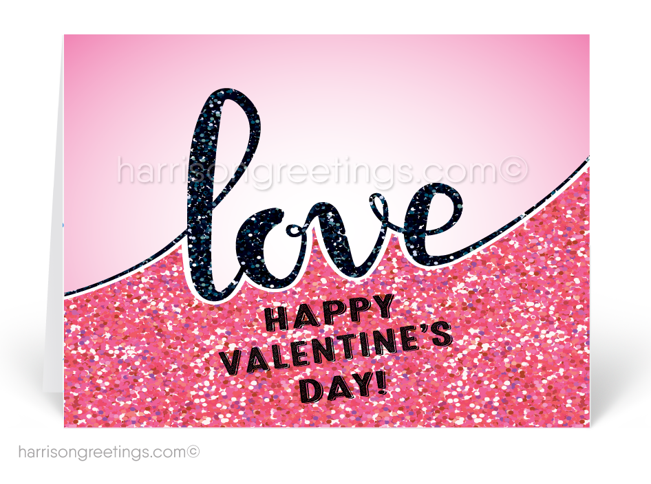 Pink Love Valentine's Day Cards for Clients