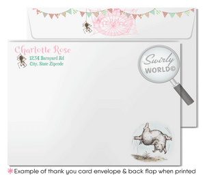 Celebrate your baby's 1st birthday with our Charlotte's Web Party Digital Download Set! 🐷🎉 Featuring Wilbur, Fern, Templeton, and Charlotte, this barnyard-themed collection includes customizable invitations and thank you cards. Easily personalize with Corjl for a memorable celebration. Download now! ✨