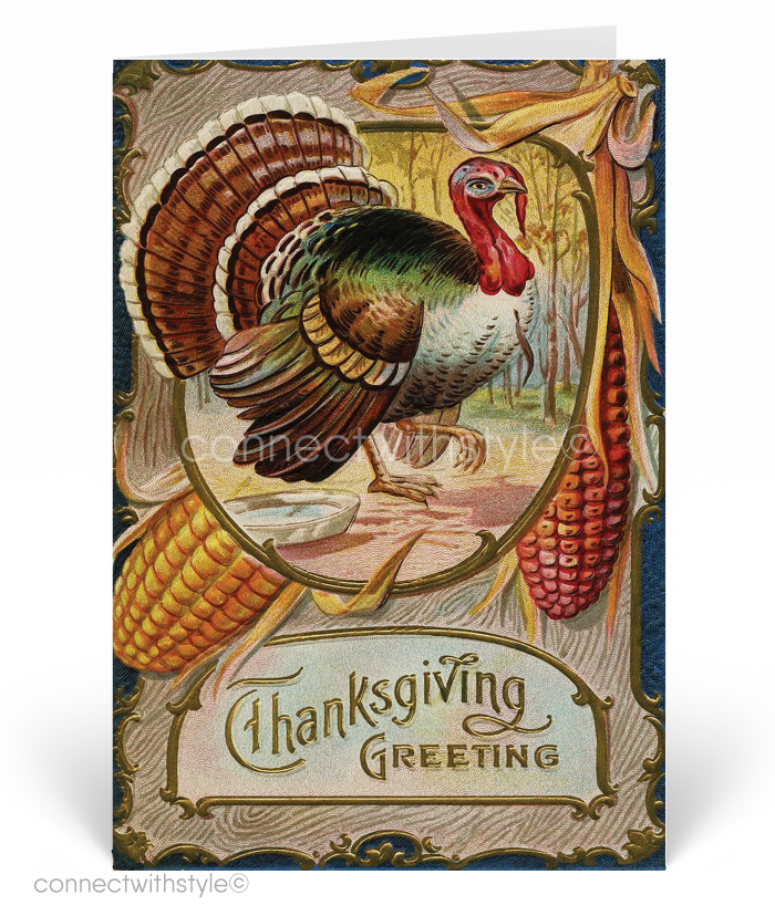 1920's Vintage Turkey Victorian Thanksgiving Greeting Cards
